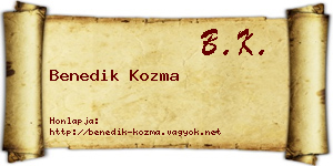 Benedik Kozma névjegykártya